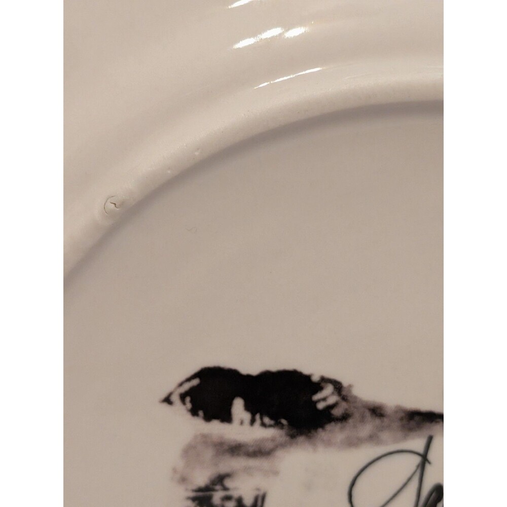 New Anthropologie Plate SALLY MUIR Dessert DOG-A-DAY Frenchie Bulldog Stoneware - Picture 8 of 8